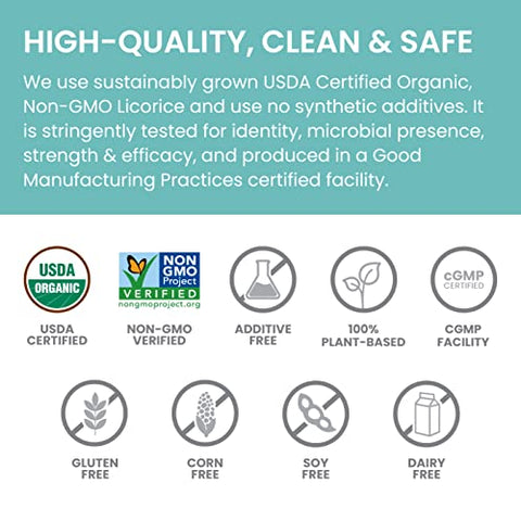 Licorice Root Herbal Supplement Organic – Alívio ocasional de azia, indigestão e desconforto estomacal, suporte digestivo, não-OGM, USDA orgânico, vegano, 60 cápsulas - Himalaya