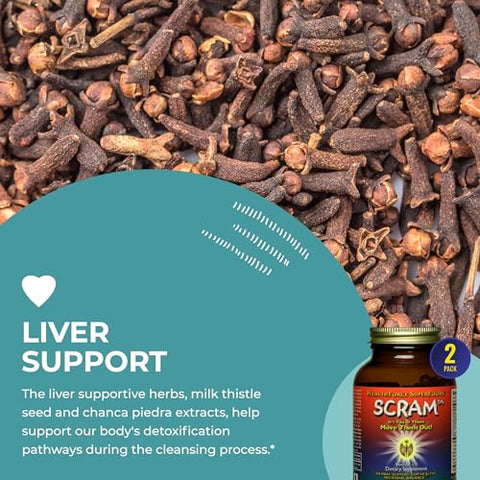 HEALTHFORCE SUPERFOODS - HealthForce SuperFoods Scram – Suplemento Herbal com Cardo Mariano e Artemísia | 60 cápsulas | Detox e Limpeza do Organismo