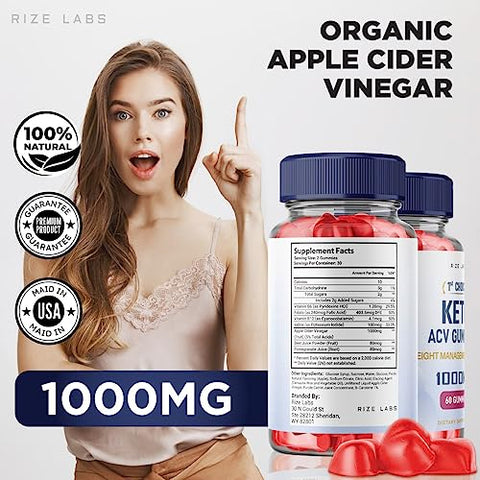 rize labs - 1st Choice Keto Gummies ACV – Emagrecimento Avançado com Vinagre de Maçã – 180 Gummies