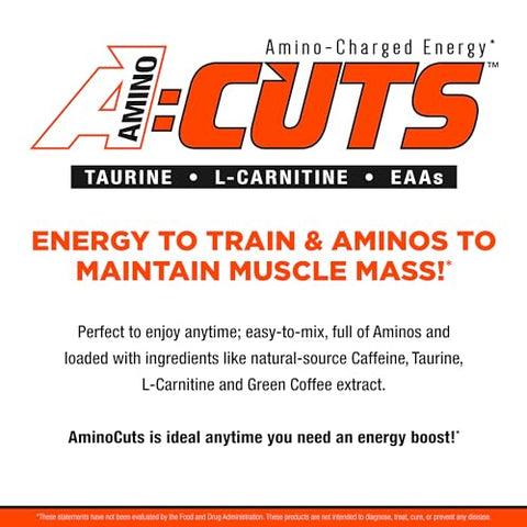 AMINOCUTS (ACUTS) – Bebida Energética Amino-Carregada com Taurina, L-Carnitina, Extrato de Café Verde, Sabor Uva, 30 Porções - ALLMAX Nutrition