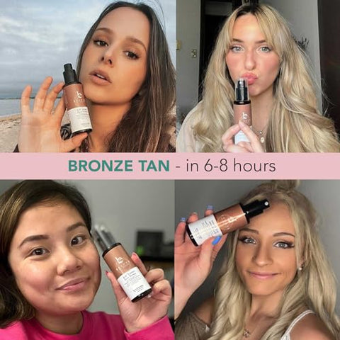 Beauty by Earth - Sérum Bronzeador Facial – Autobronzeador Facial Claro a Médio com Ácido Hialurônico – Autobronzeador Facial Natural – Autobronzeador Facial com Ácido Hialurônico – Autobronzeador Facial Natural