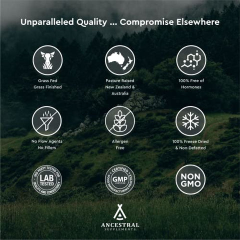 Ancestral Supplements - Suplemento Ancestral de Fígado e Sangue de Gado Criado a Pasto