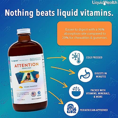 LIQUIDHEALTH - LiquidHealth Atendimento Multivitamínico Líquido para Crianças – Marca LiquidHealth