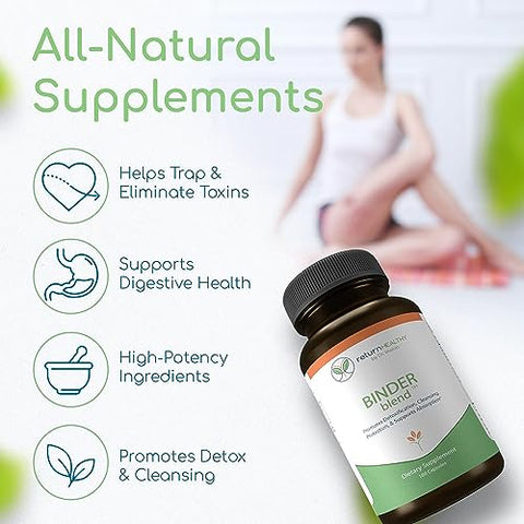 Return Healthy - Binder Blend – Cápsulas Detox para um Intestino Saudável – 180 Cápsulas – 90 Porções – 960mg Carvão Ativado