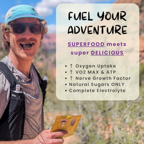 ODD BALLS A FUNGUY BLEND - ODD BALLS Bolas Energéticas Orgânicas de Limão – Superfood Snack de Cogumelos – Corrida, Ciclismo, Caminhada – Alternativa a Géis e Barras – Foco em Lion’s Mane, Energia de Cordyceps – Vegano, Sem Glúten