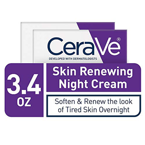 Night Cream para o Rosto | 2 Unidades (50 ml Cada) | Creme Noturno Renovador da Pele com Ácido Hialurônico - CeraVe