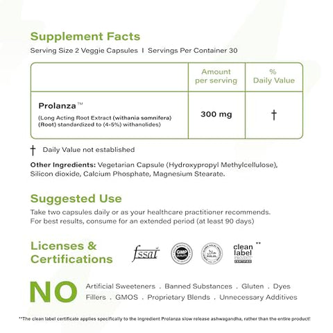BareLabs - Ashwagandha 300mg com Liberação Prolongada de 12 Horas – Natural | 300mg de Ashwagandha com Efeito Duradouro – Natural