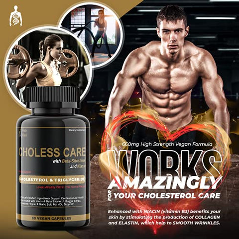 Helix Heal - Suplemento de Colesterol – Cápsulas de Suporte aos Triglicerídeos c/ Alho Orgânico Inodoro, Pimenta Caiena, Fitosteróis p/ Níveis Normais de Colesterol HDL e LDL c/