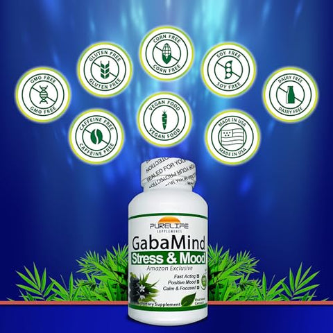GabaMind – Fórmula Original [Exclusivo Amazon]. Livre de GMO e Vegetariano (90 Cápsulas) - purelife