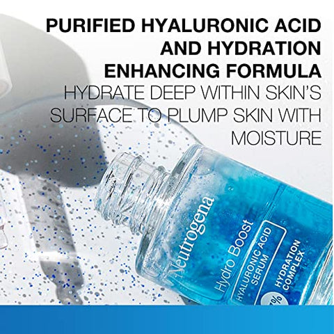 Hydro Boost Serum Facial com Ácido Hialurônico e Vitamina B5, Hidratante Leve para Pele Seca, Livre de Óleo, Não Comedogênico, Sem Fragrância, 30 ml - Neutrogena