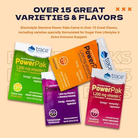 Electrolyte Stamina Power Pak Laranja Explosiva Trace Minerals 4.8g cada 30 Pacotes