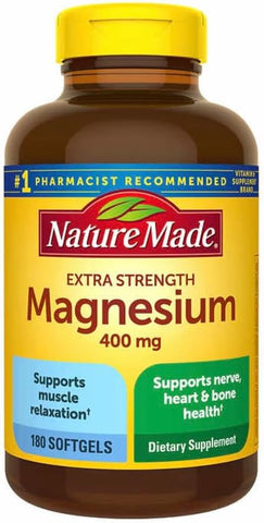 Magnésio 400 mg Óxido Extra Forte 180 cápsulas, 180 dias de suprimento – 1 cápsula diária com água e uma refeição – Guia de Suplementos incluso - Nature Made