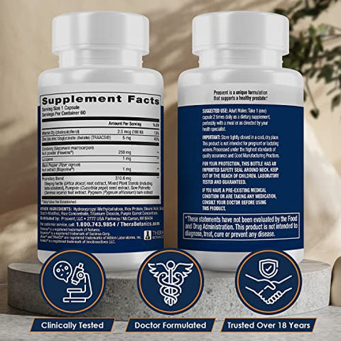 Prosvent - Advanced Prostate Support Ultra: Suplemento Natural com Saw Palmetto, Pygeum, Licopeno, Urtiga, Beta Sitosterol, Cranberry e Mais para Aliviar a Frequência Urinária