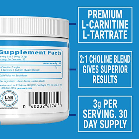 TruCarnitine: Fórmula de Absorção Superior de L-Carnitina-L-Tartarato, 30 Porções - PEScience