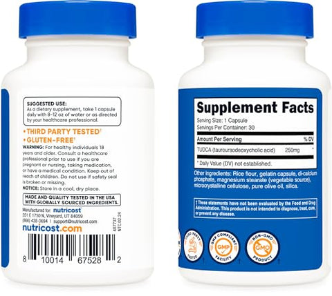 Tudca 250mg – 30 Cápsulas (3 Frascos) – Aumente a visibilidade do produto nos mecanismos de busca - Nutricost