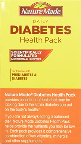 Pacote de Saúde para Diabetes, 30 Unidades – Embalagem com 30 suplementos essenciais para o controle da diabetes - Nature Made