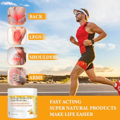 HIKCOSLLY - Creme de Veneno de Abelha da Nova Zelândia, Alta Potência para Recuperação Muscular e Articular, Natural Orgânico, Alívio de Dor nas Costas, Pescoço, Mãos, Pés, Ombros, Pernas, Joelhos e Tornozelos