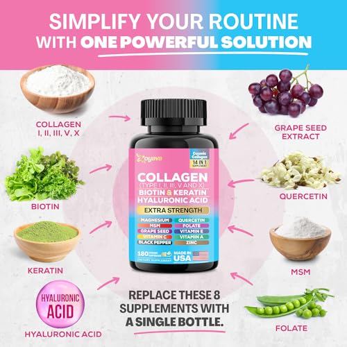 Colágeno em Cápsulas Peptídeos Tipos I, II, III, V – 100g - Zoyava