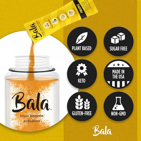 Hydration – Mistura em Pó de Bebida de Cúrcuma | Sem Açúcar, Repositor de Eletrólitos, Recuperação Muscular, Suporte Imunológico, Alívio Articular | Enzimas à Base de Plantas – Abacaxi (10 Pacotes) - BALA