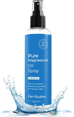 Zen Routine - Spray de Óleo de Magnésio Orgânico Puro | Absorção Rápida | Promove um Sono Tranquilo