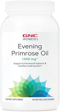 Óleo de Prímula Noturno para Mulheres 1300 mg | Equilíbrio Hormonal, Imunidade, Pele Saudável e Saúde do Coração | Vitamina Diária | 90 Cápsulas Softgel - GNC