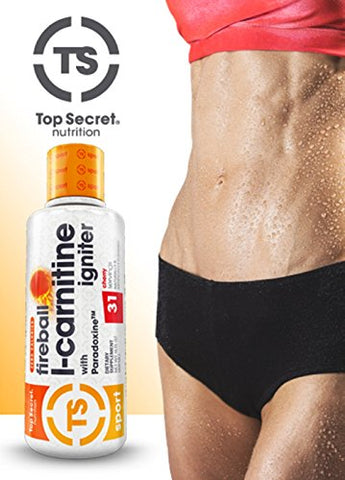 Fireball L-Carnitine Líquido c/ Paradoxine, Cereja, 16 Onças – Queime gordura e aumente a energia! - Top Secret Nutrition