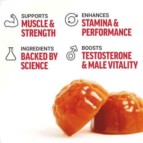 Test X180 Gummies – Suplemento de Testosterona para Homens com Tongkat Ali, Horny Goat Weed, Tribulus Terrestris e Fenugreek - Force Factor