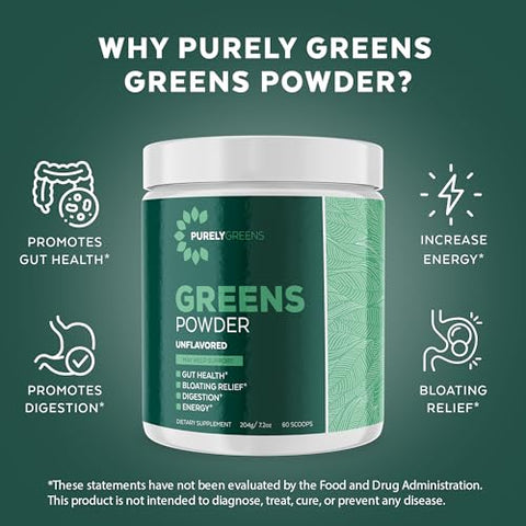 Purely Greens - Pó Superfood com Espinafre e Couve – 100g
