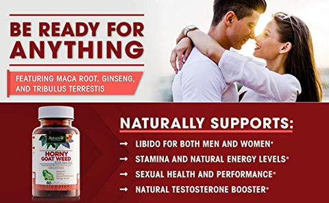 Natures Wellness - Extrato de Horny Goat Weed com Maca, Tribulus, L-Arginina, Ginseng – Aumente a Energia