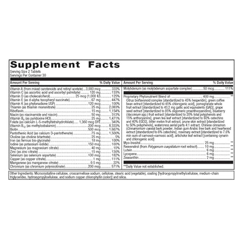 PhytoMulti Multivitamínico com Ferro – Multivitamínicos Diários com Fitonutrientes – Multivitamínico para Homens - Metagenics