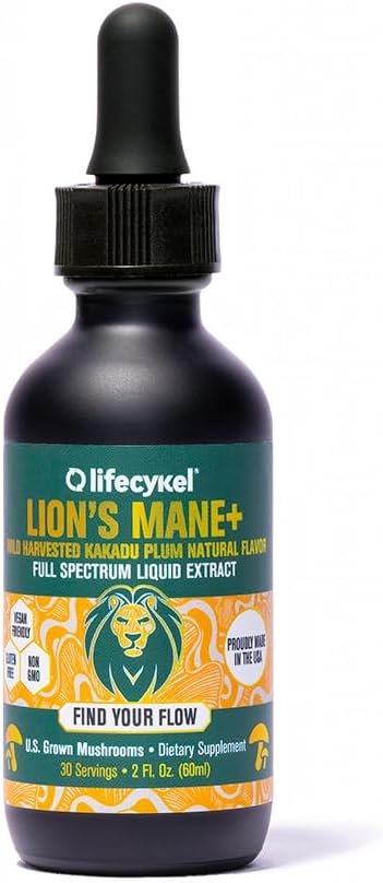 Extrato de Cogumelo Lion’s Mane com Kakadu Plum – Memória Foco Clareza Sono REM – 100% Orgânico Cogumelos Potencializador Cerebral Nootrópico – Suplemento para Foco – Fabricado em - Life Cykel