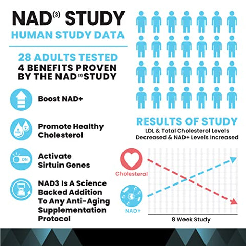 Supplements NAD3 Booster | 2 Meses de Fornecimento | Comprovado Clinicamente | Tamanho | Marca - HPN