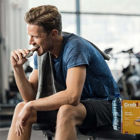 GRAB1 - Grab1 Barras de Proteína com Alto Teor de Fibras | 9g de Fibras | 10g de Proteína | Sabor Amendoim Caramelo (2 Pacotes – 10 Barras) Controla a Fome | Sabor Delicioso | Menor Teor de Carboidratos Líquidos
