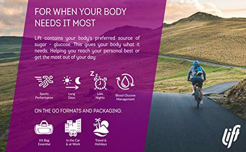 Glucose | Shots de Suco Energético de Glicose de Ação Rápida | Very Berry | Sem Cafeína | Frascos de 60 ml (Embalagem com 12) - Lift