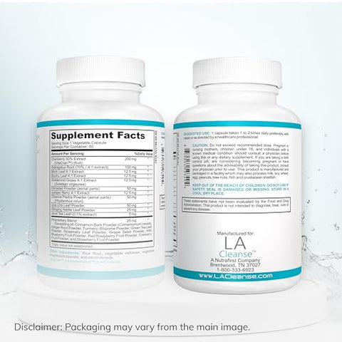 LA Cleanse - Suplemento de Suporte Renal – 60 Cápsulas – 200 mg Extrato de Cranberry com Raiz de Astragalus, Pó de Folha de Uva Ursi