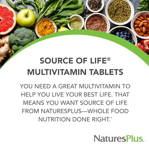 Source of Life – 180 Comprimidos – Multivitamínico 180g - Natures Plus