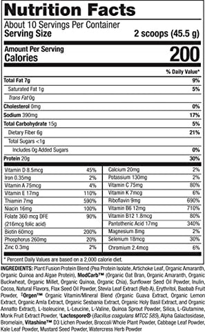 Shake Substituto de Refeição Completo – Pó de Proteína Vegetal com Superfoods e Verdes – 500g - PlantFusion