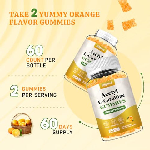 Sijigood - 2 Pack Suplemento de Acetil L-Carnitina 2500mg, Nutrição Natural para Aumentar Energia e Imunidade – Marca em Destaque