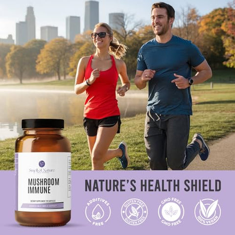 Smell of Nature - Mushroom Immune – Suporte Avançado ao Sistema Imunológico com Maitake, Reishi, Shiitake, Turkey Tail, Vitamina C | Marca: Mushroom Immune