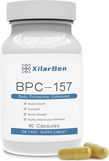 Generic - Novo BPC 157 Cápsulas – Bpc-157 Pro 1000mcg, Cápsula de Peptídeo Bpc 157, Livre de Transgênicos, Sem Lactose, Sem Glúten – 60 Cápsulas (Pacote de 1)