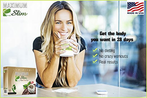 Premium – Fórmula Eficaz de Cacau Orgânico Instantâneo para Emagrecimento/Queima de Gordura/Detox – Inclui Extrato de Café Verde – 100% Natural e Potente - Maximum Slim