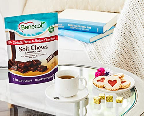 Soft Chews – Redutor de Colesterol com Plantas Estanóis Comprovadas Clinicamente – Suplemento para Gerenciamento de Colesterol (120 Chocolates) - Benecol