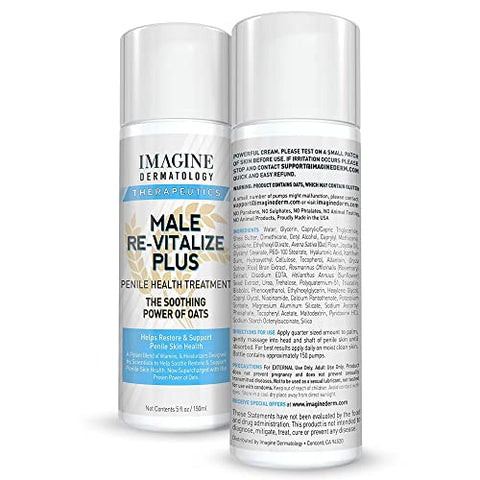 Imagine Dermatology - Creme Oats Penile Health Male Re-Vitalize PLUS – Hidratante para Pele – Tamanho Grande (150ml)