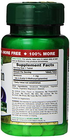 Nature's Bounty - Natures Bounty Melatonina 1mg, 180 Comprimidos (Pacote com 3) – Compre Agora!