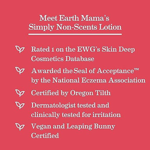 Loção para Bebê Earth Mama Simply Non-Scents para Pele Seca, Creme de Calêndula para Cuidados com a Pele do Recém-Nascido, Hidratante Orgânico para Crianças com Suco de Aloe Vera e Rooibos – 100ml