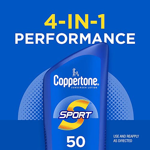 SPORT Protetor Solar FPS 50 Loção, Resistente à Água, Amplo Espectro, Embalagem Econômica, 200 ml, Pack com 2 Unidades - Coppertone