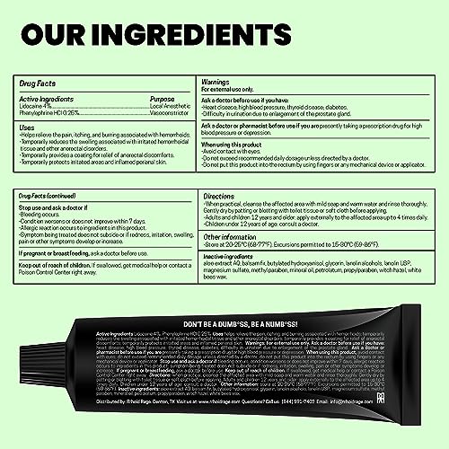 Rrhoid Rage - Pomada para Hemorroidas – Tratamento de Fissuras e Hemorroidas com Lidocaína, Extrato de Aloe Vera, Sulfato de Magnésio, Abeto Balsâmico, Creme Rápido para Coceira, Inchaço e