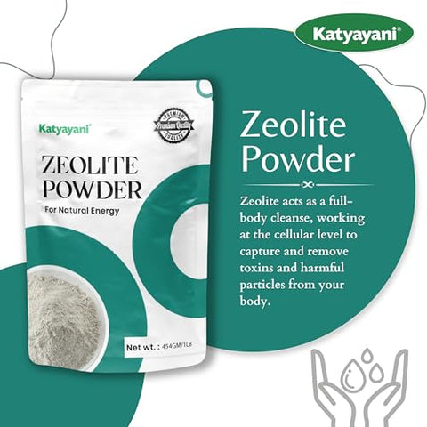 Zeolite em Pó 454g | Ultra Fino | Clinoptilolita 95% | Mineral Natural | Suplemento de Zeolite em Pó - Katyayani