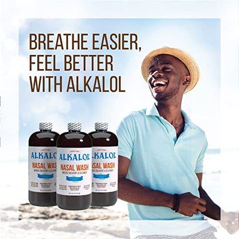 Solução Original para Lavagem Nasal, 3 Unidades – 473 ml, 473 ml (pacote com 3) - Alkalol