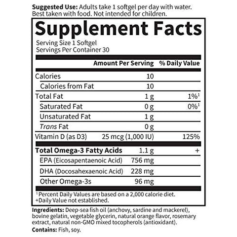 Minami Supercritical Platinum Ômega 3 Óleo de Peixe – Laranja, 30 Softgels, Ômega 3 de Óleo de Peixe Único para o Coração - Garden of Life